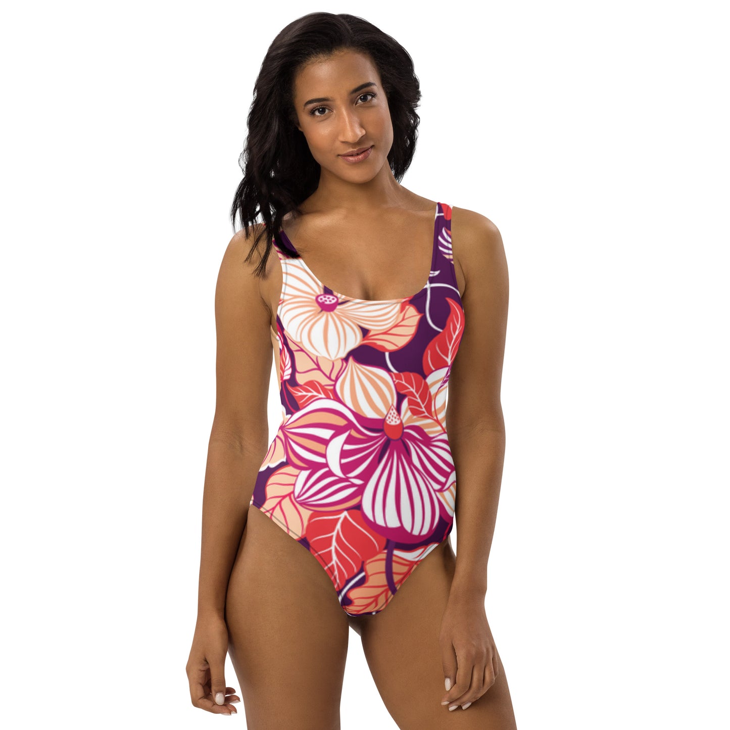 One-Piece Swimsuit - pink tropics