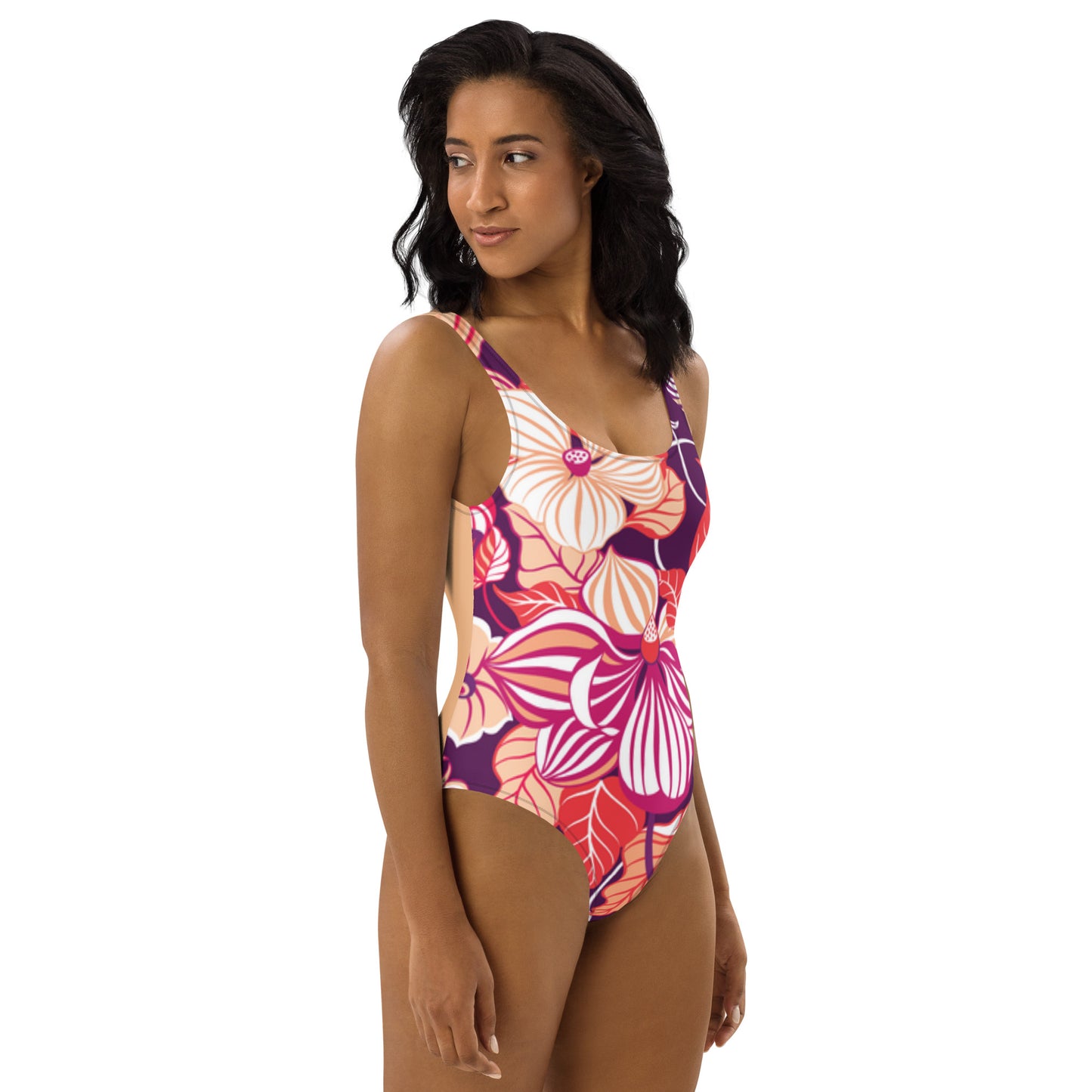 One-Piece Swimsuit - pink tropics