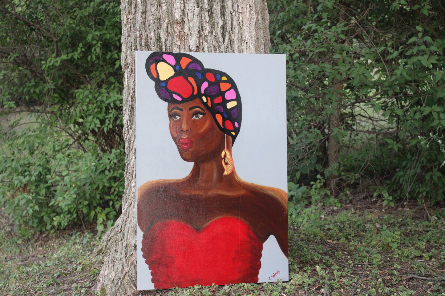 "Enchanting Grace: A Tapestry of Sankofa Splendor" Original