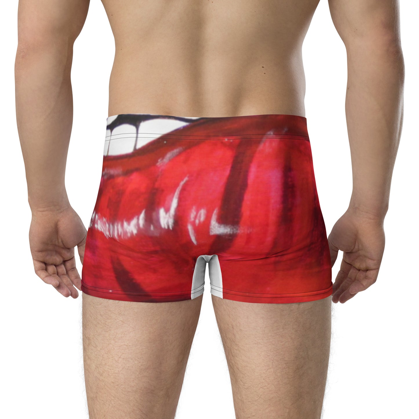 Red bit Lips drip Boxer Briefs