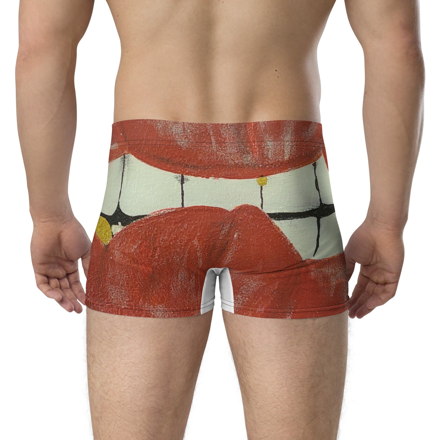 Red Bit Lip with gold tooth Boxer Briefs