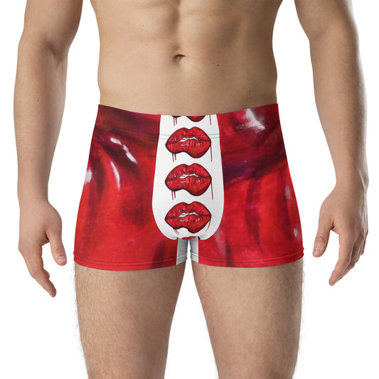 Red bit Lips drip Boxer Briefs