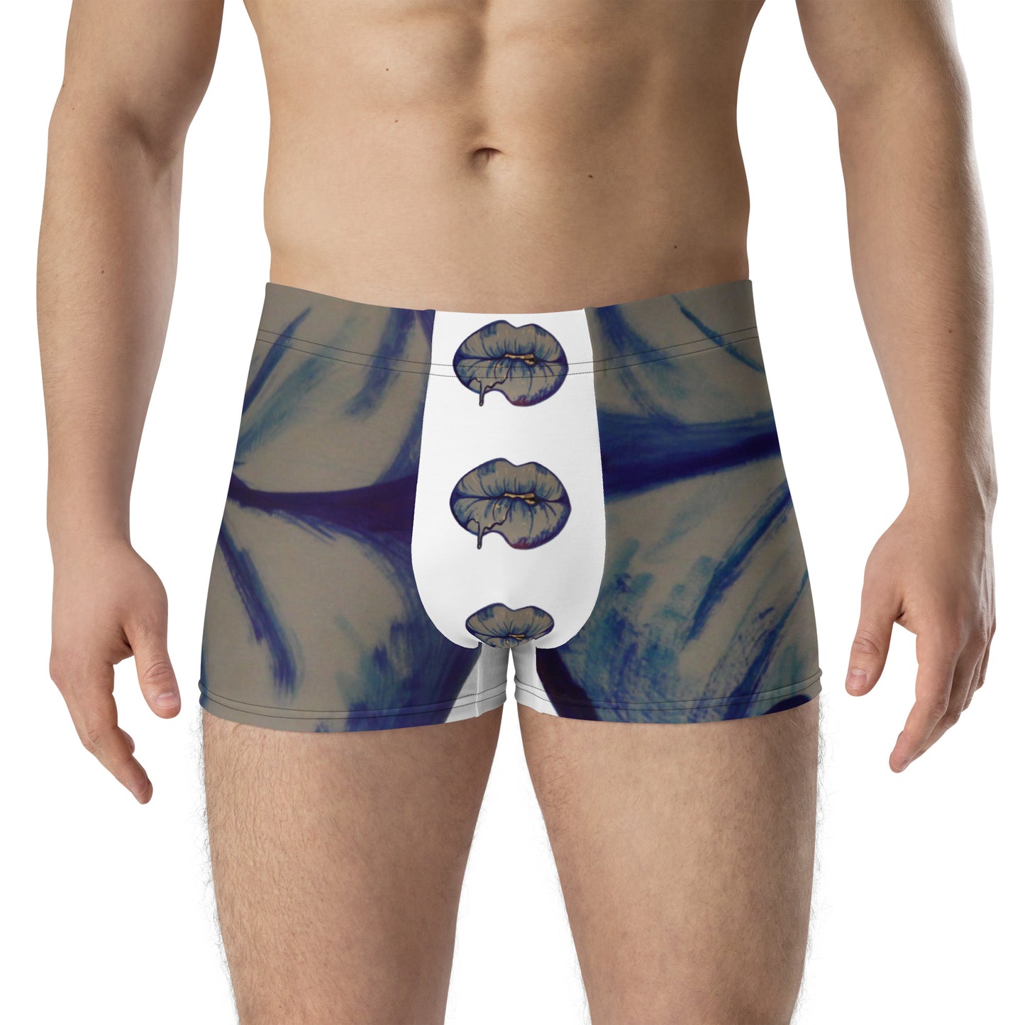 Blue drip Lips Boxer Briefs