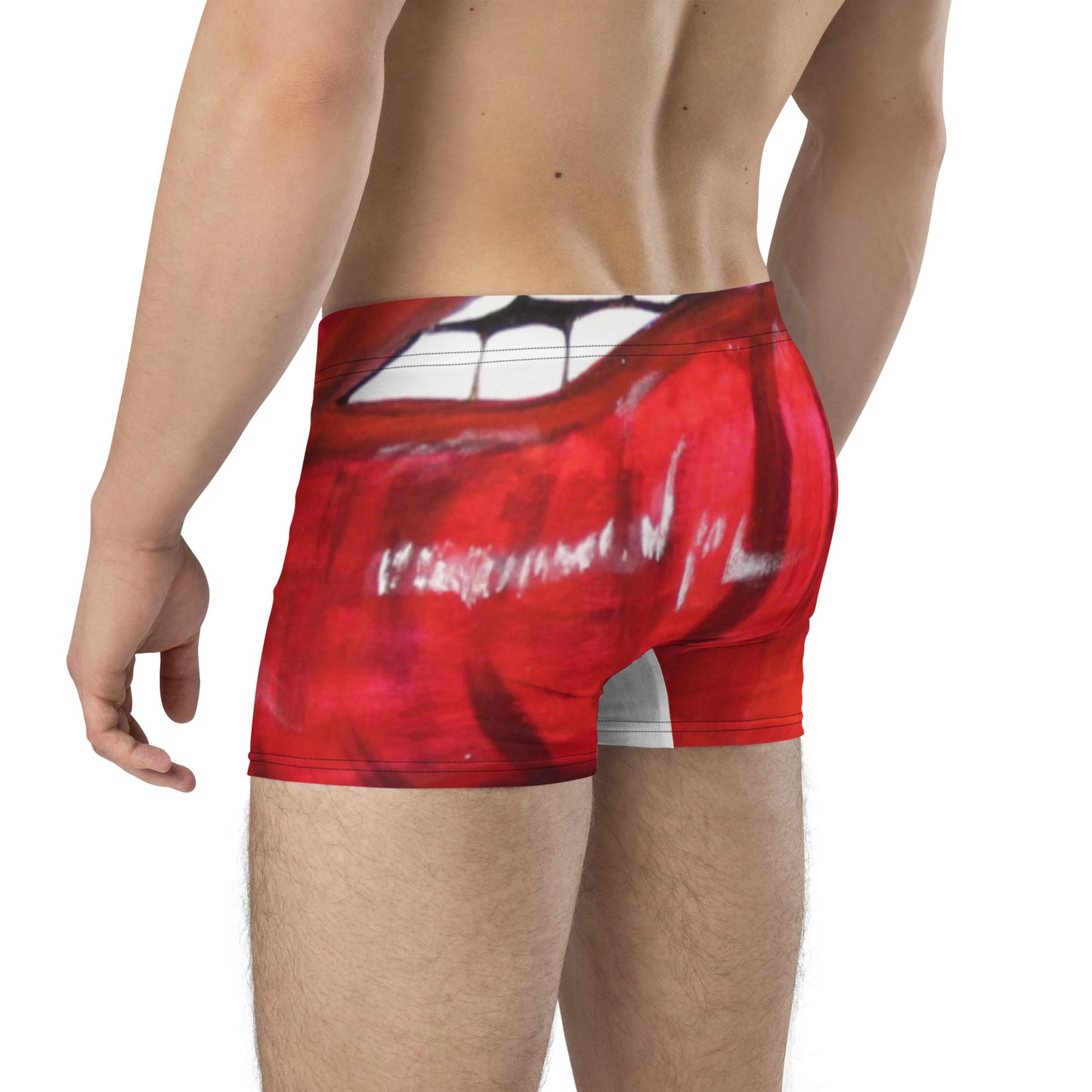 Red bit Lips drip Boxer Briefs