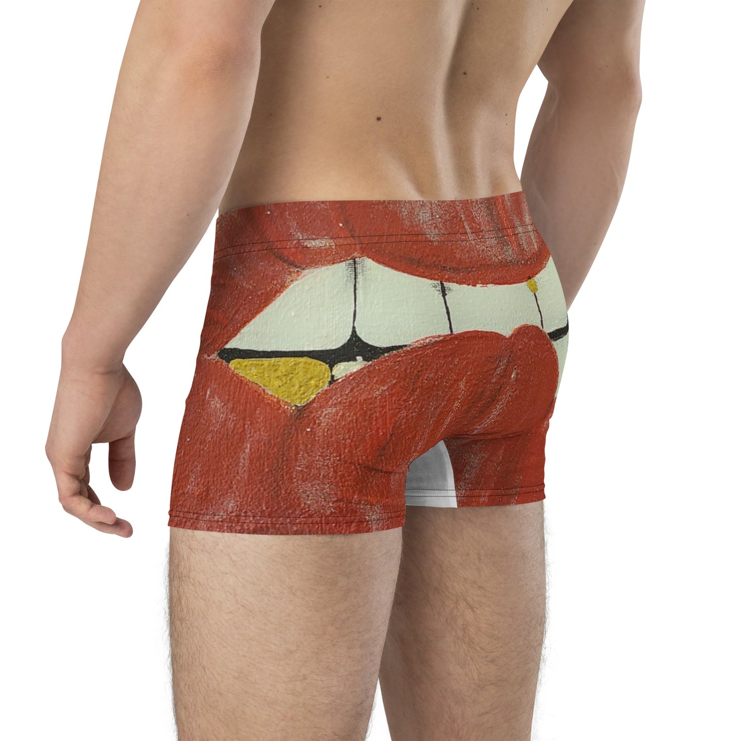 Red Bit Lip with gold tooth Boxer Briefs