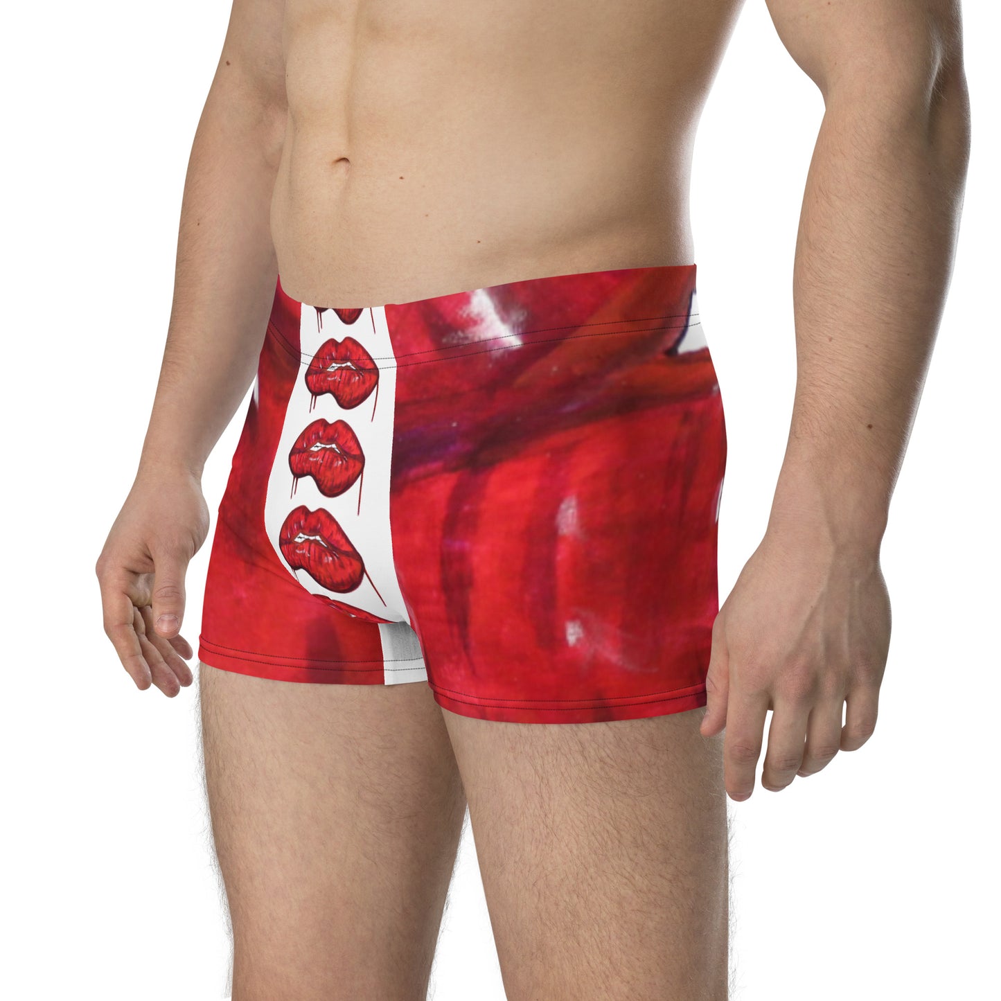 Red bit Lips drip Boxer Briefs