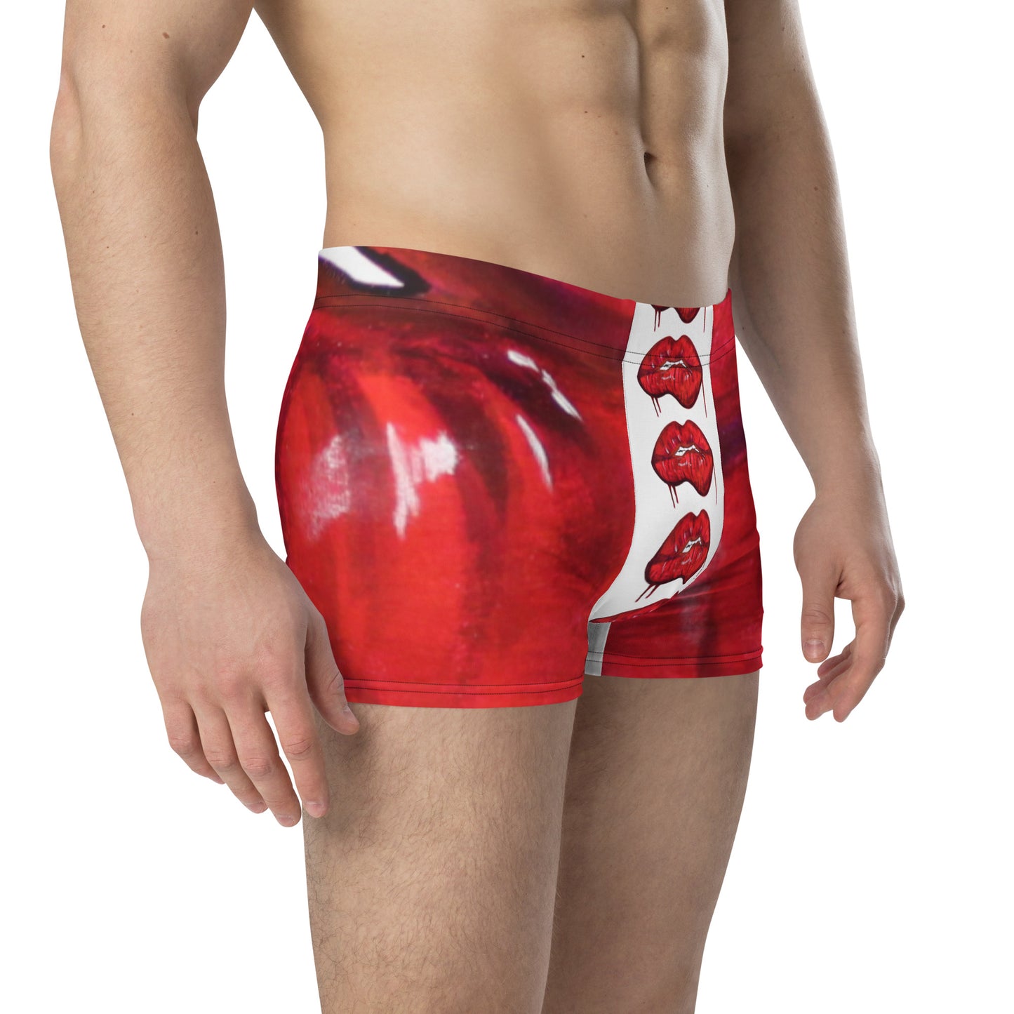 Red bit Lips drip Boxer Briefs