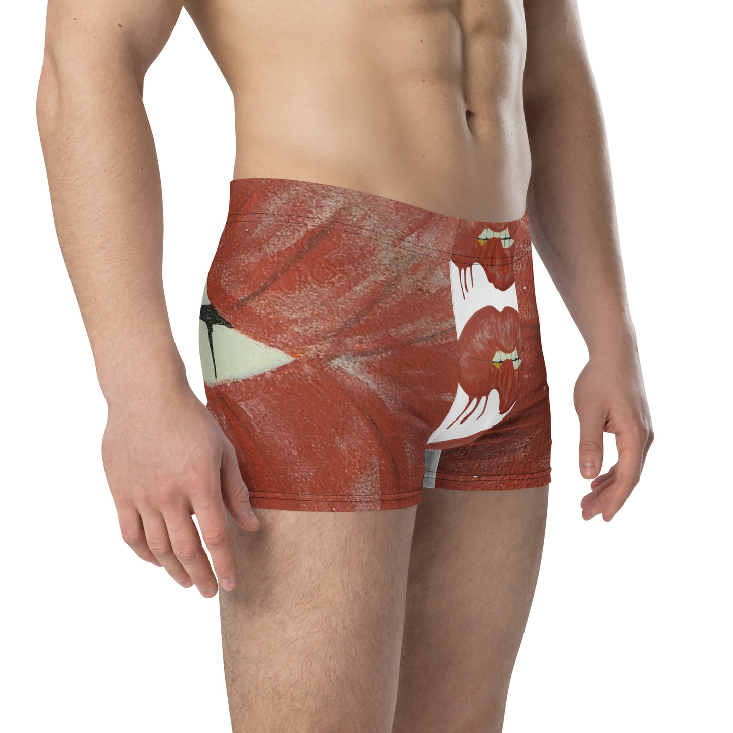 Red Bit Lip with gold tooth Boxer Briefs