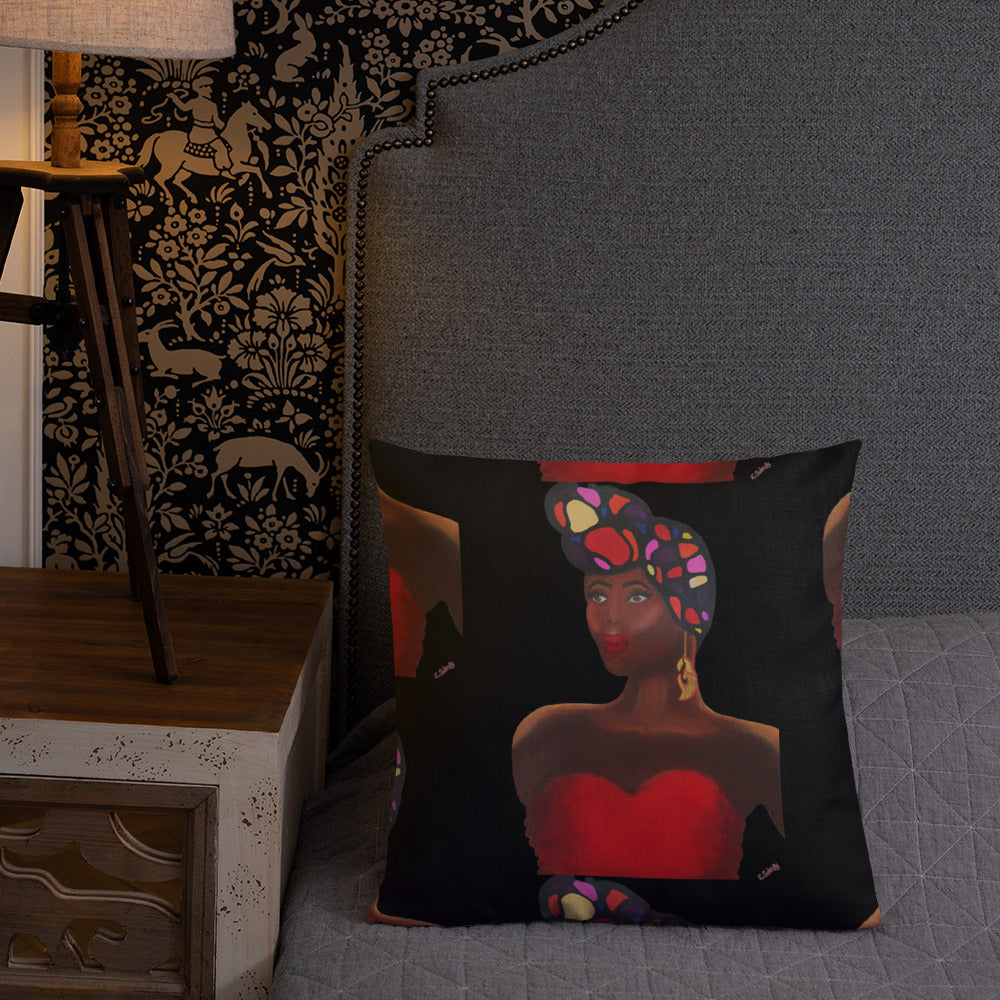 Sankofa Lady - Premium Pillow