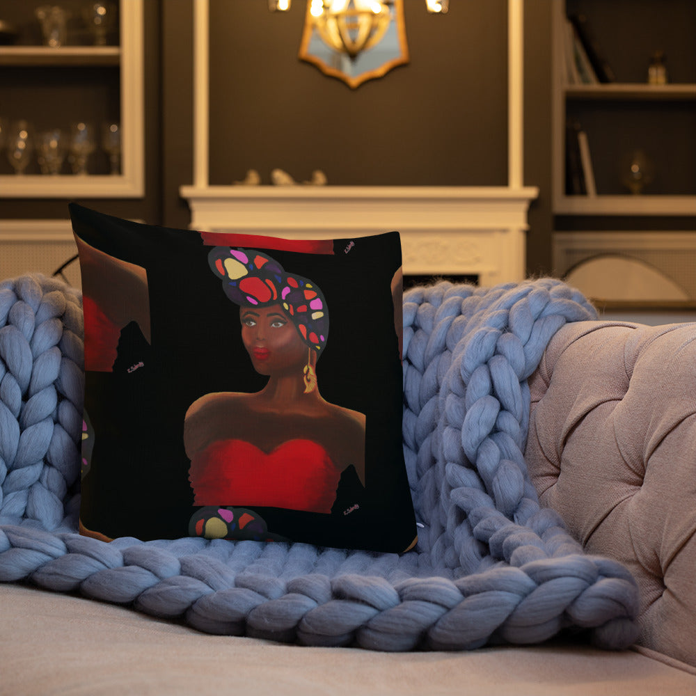 Sankofa Lady - Premium Pillow