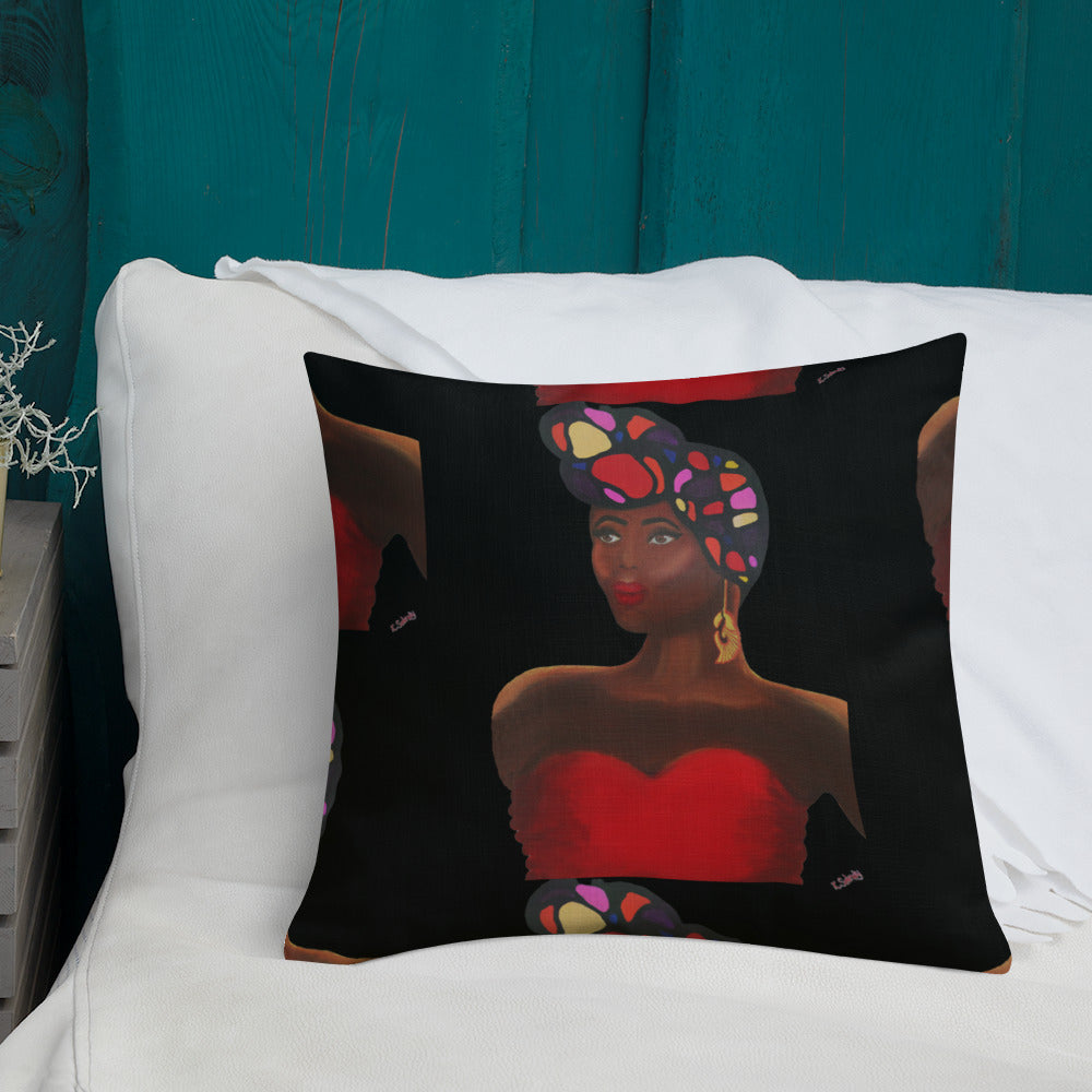 Sankofa Lady - Premium Pillow