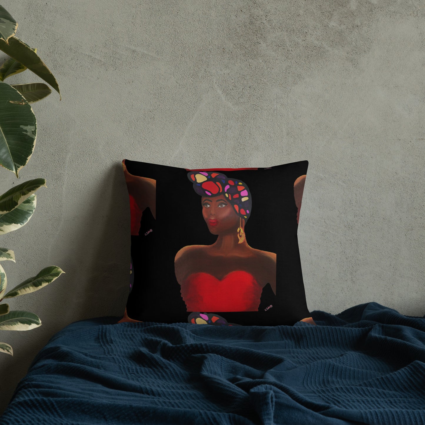 Sankofa Lady - Premium Pillow