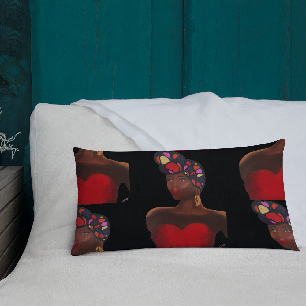 Sankofa Lady - Premium Pillow