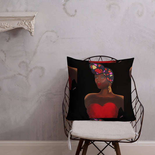 Sankofa Lady - Premium Pillow