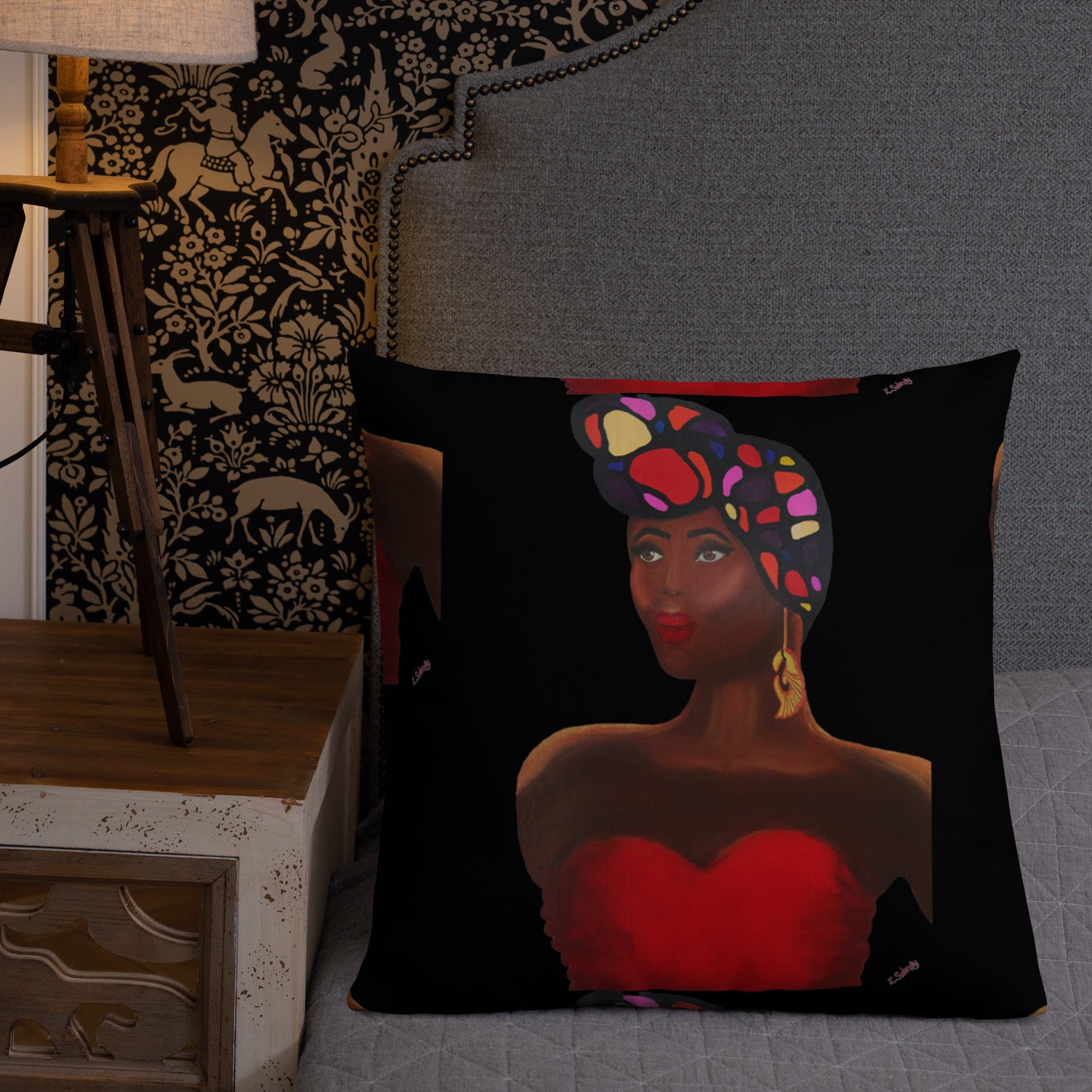 Sankofa Lady - Premium Pillow