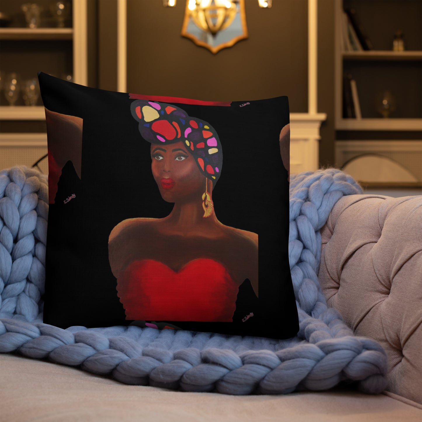 Sankofa Lady - Premium Pillow