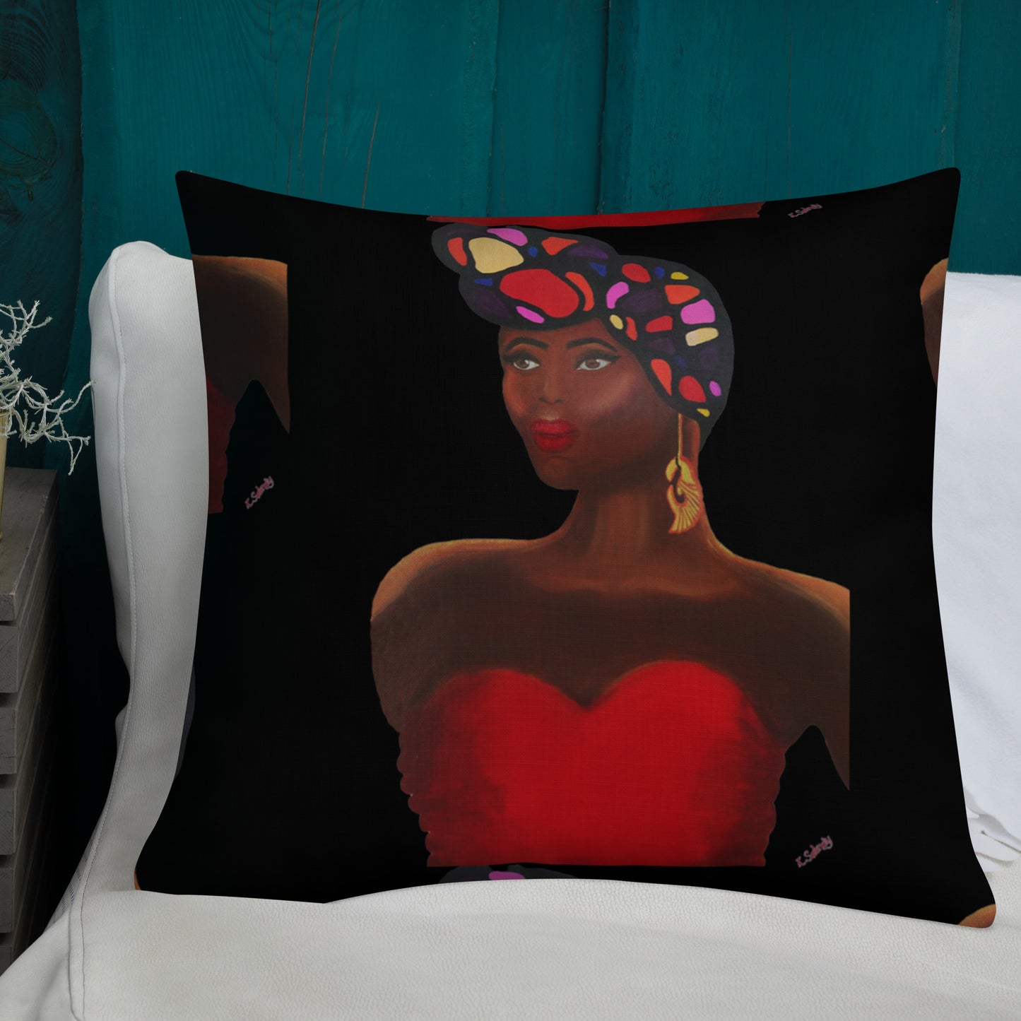 Sankofa Lady - Premium Pillow