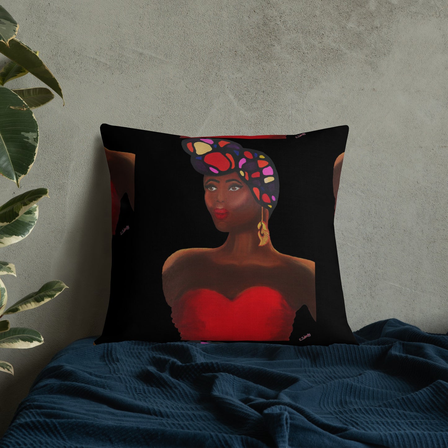 Sankofa Lady - Premium Pillow