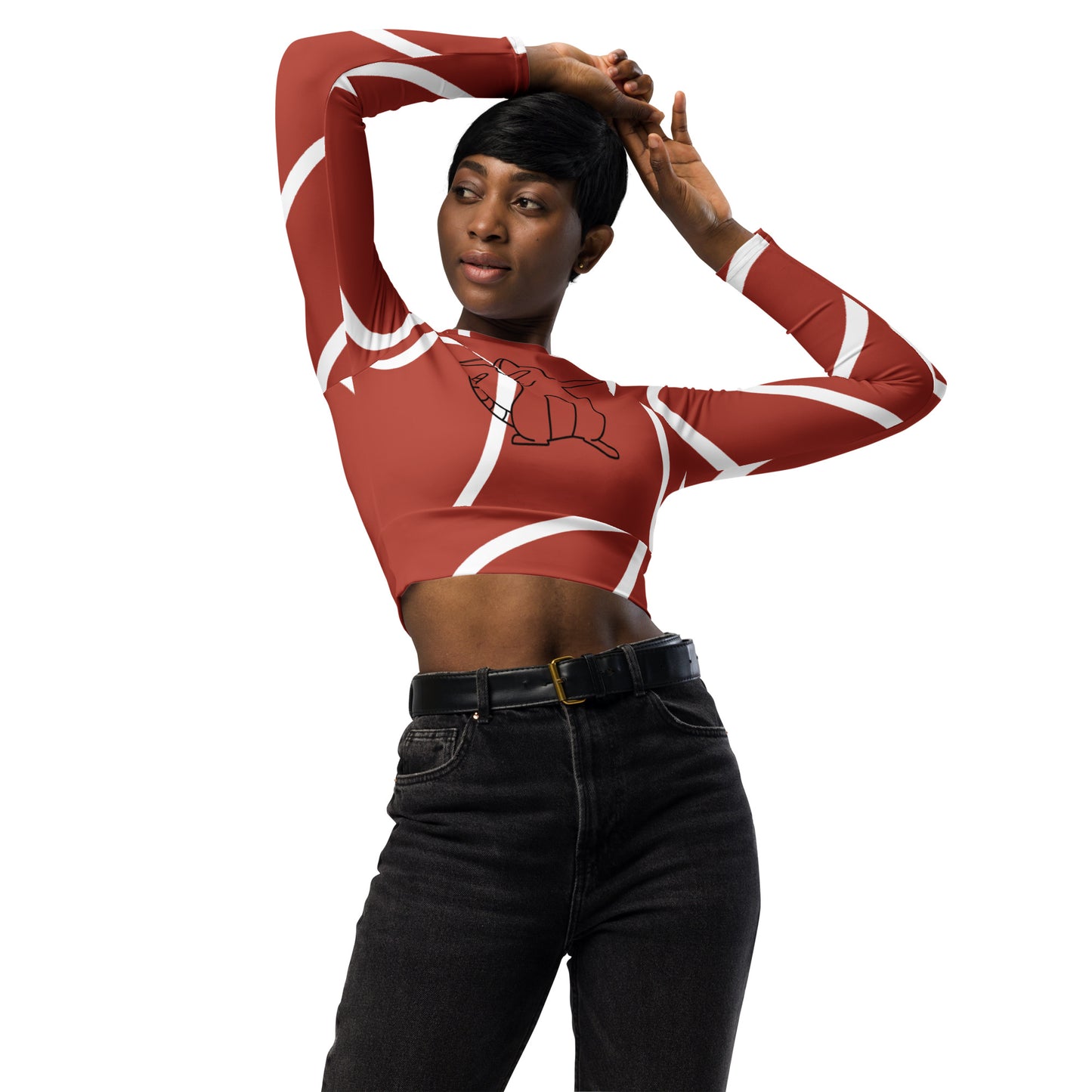 Cat Dap long-sleeve crop top