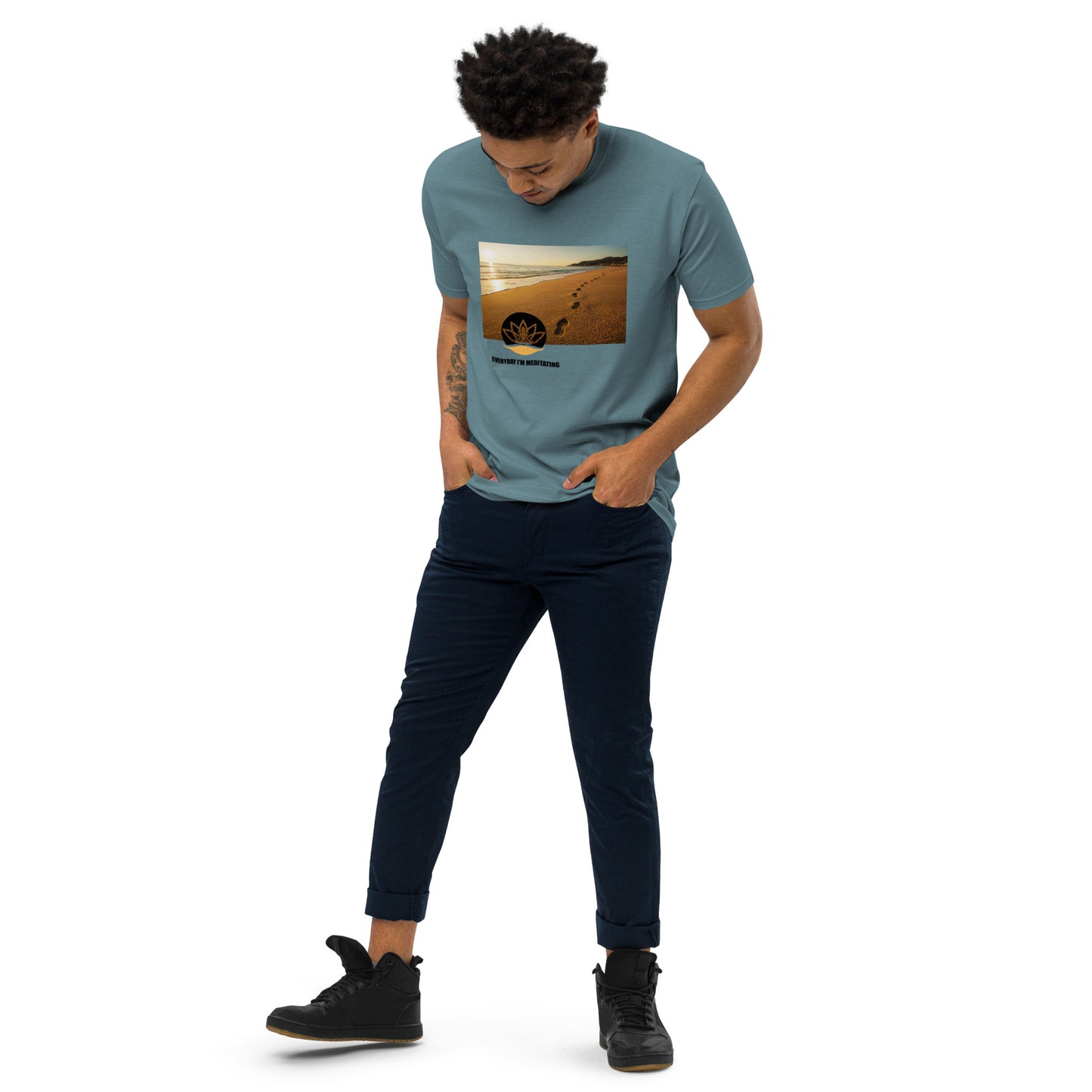 Men’s premium heavyweight tee - Meditation