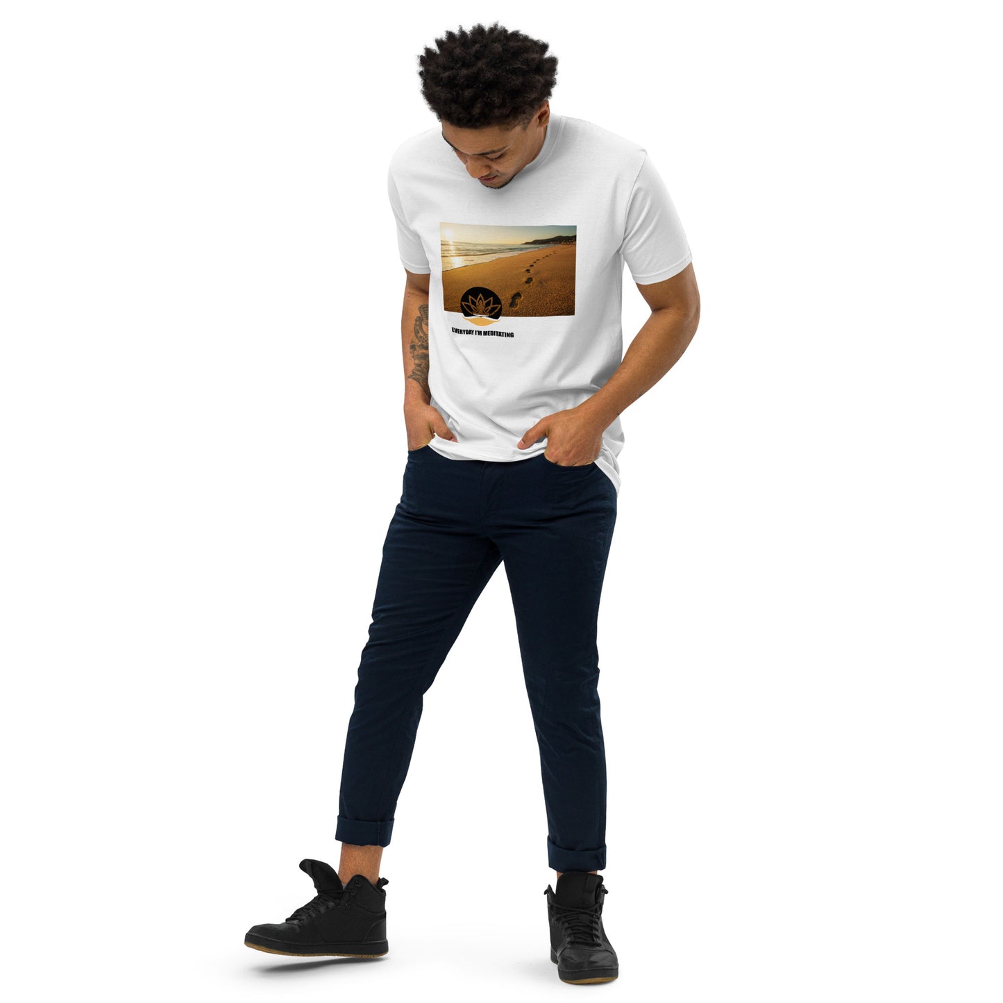 Men’s premium heavyweight tee - Meditation