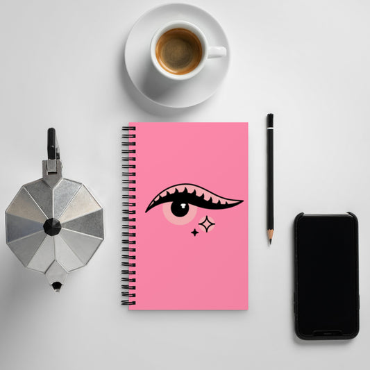 Pink Spiral notebook with Evel Eye