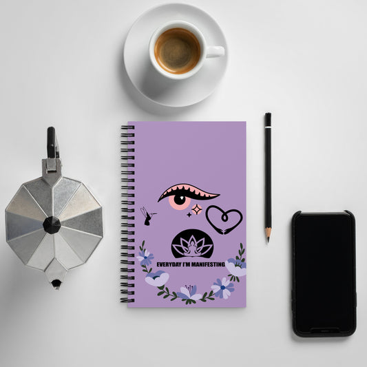 Purple Meditation Evil eye Spiral notebook