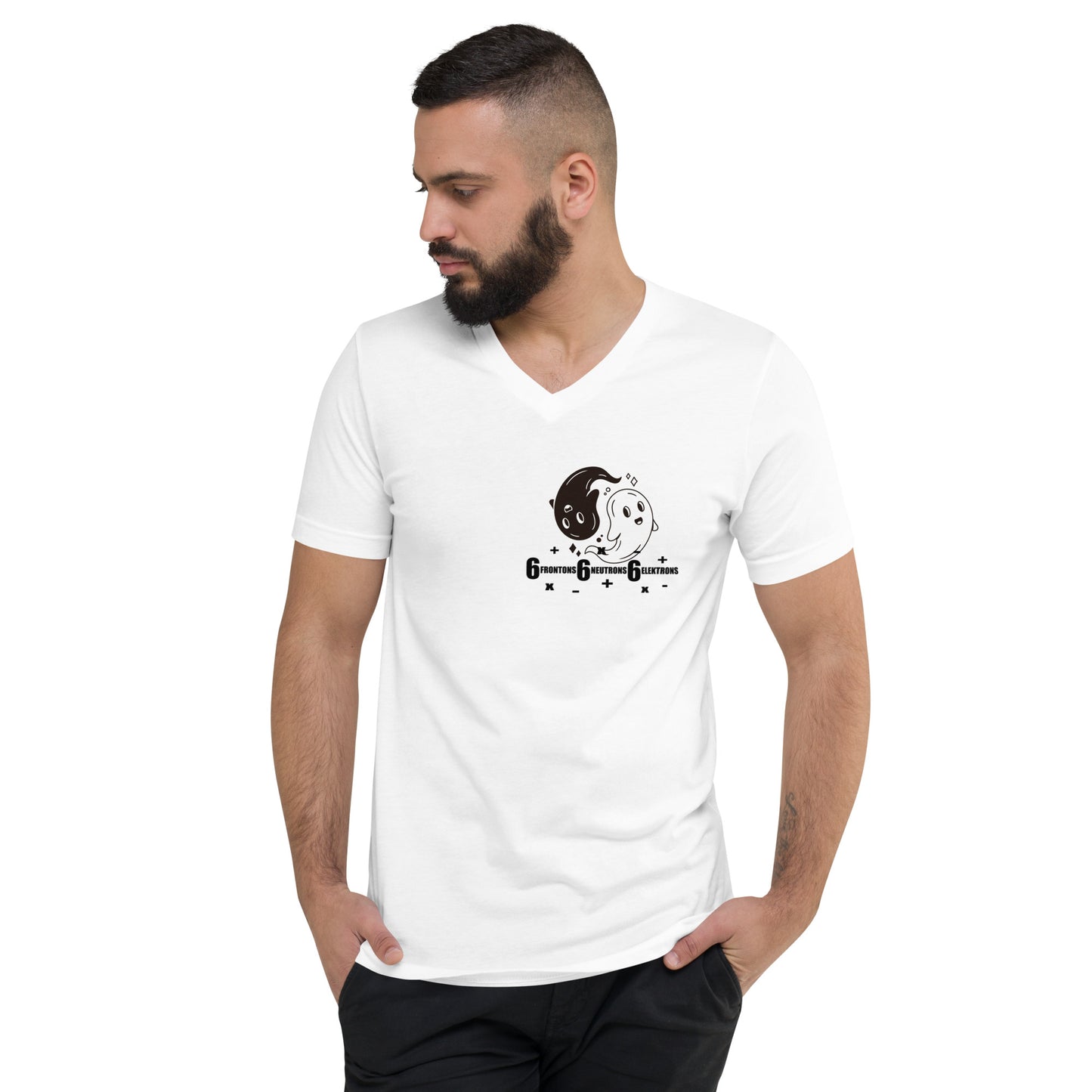Unisex Short Sleeve V-Neck T-Shirt - Yin & Yang
