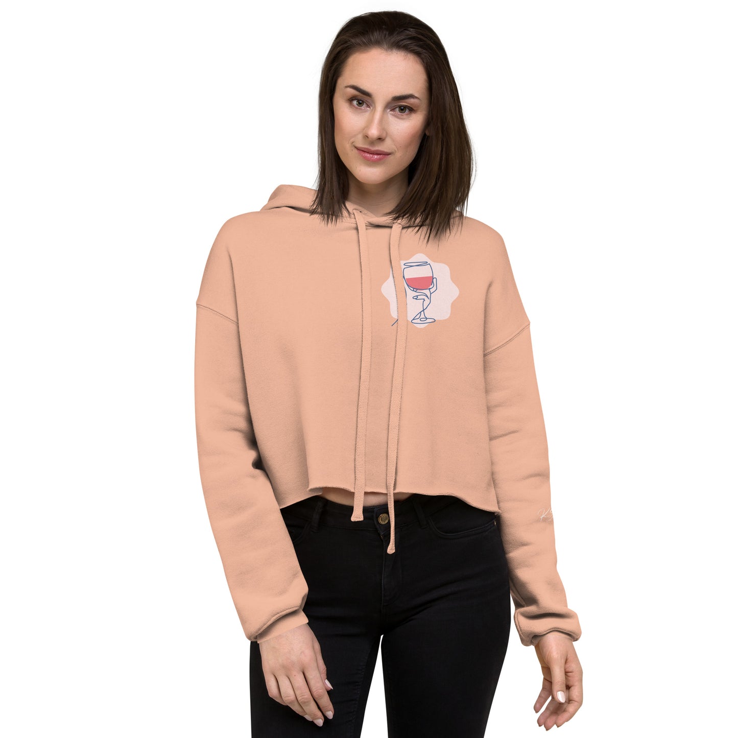 Sip-Wine!! Crop Hoodie