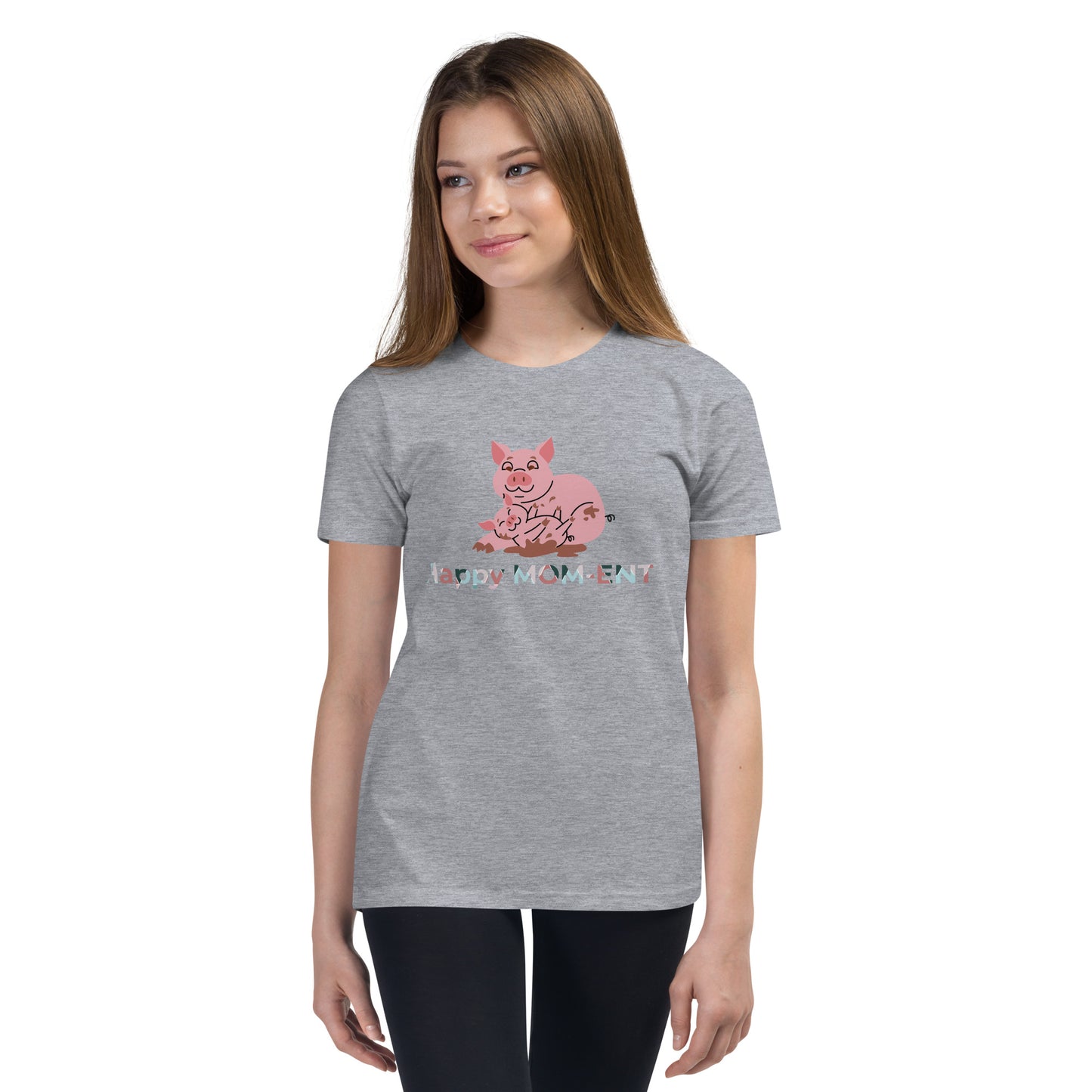 Mother pig & baby ping - Youth Short Sleeve T-Shirt