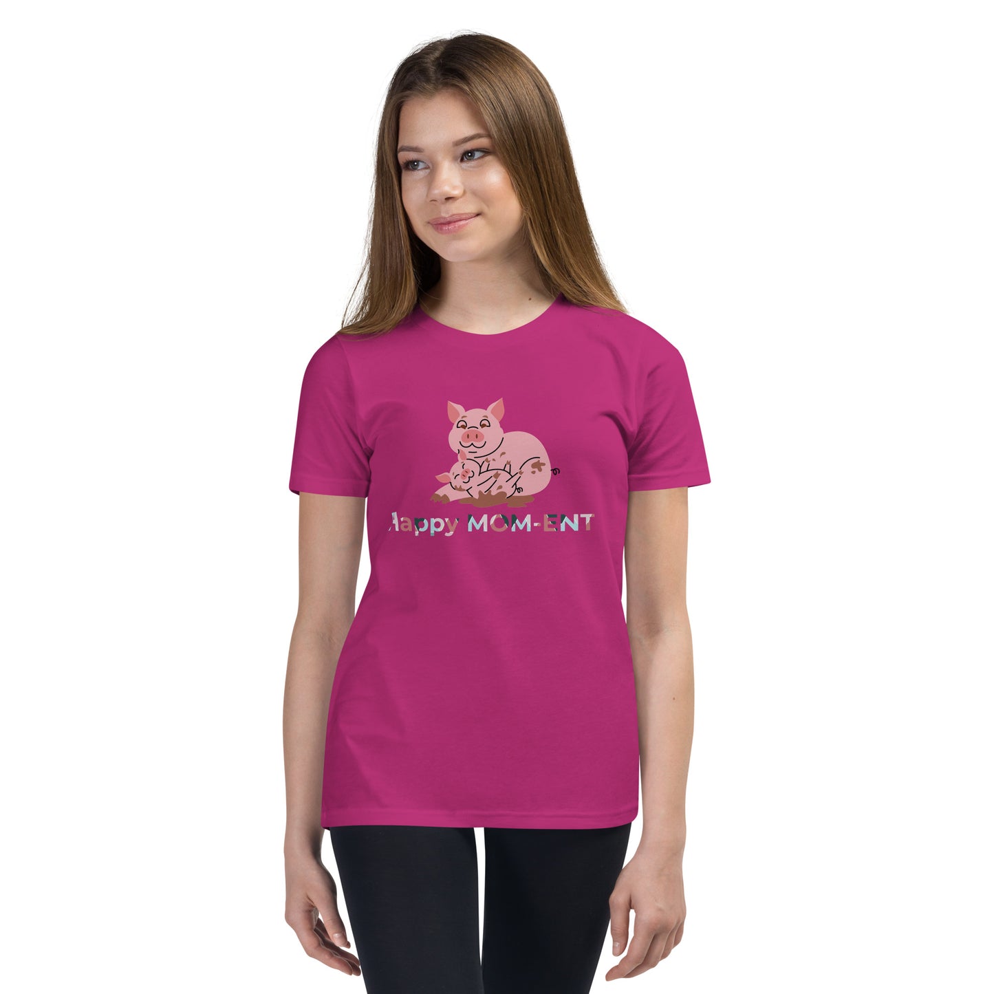 Mother pig & baby ping - Youth Short Sleeve T-Shirt