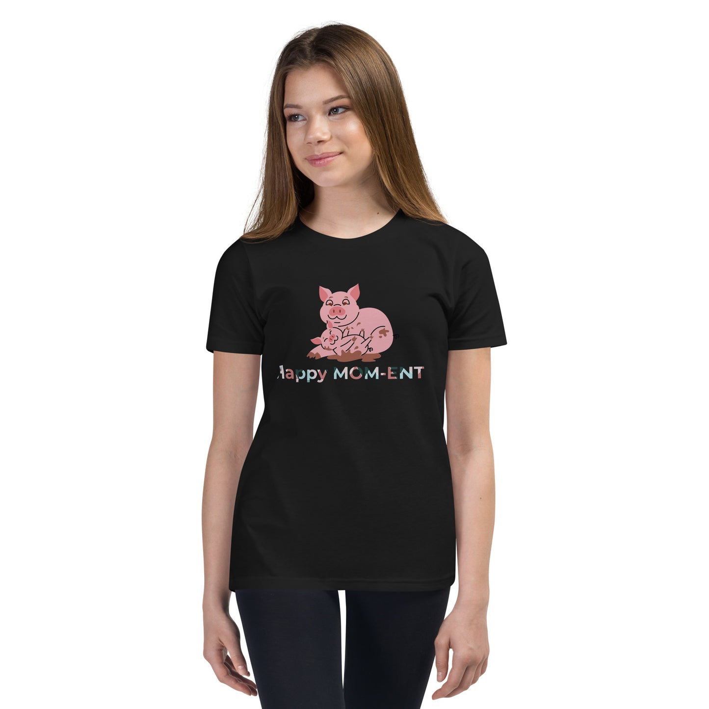 Mother pig & baby ping - Youth Short Sleeve T-Shirt