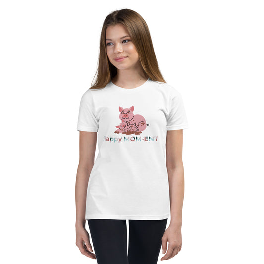 Mother pig & baby ping - Youth Short Sleeve T-Shirt